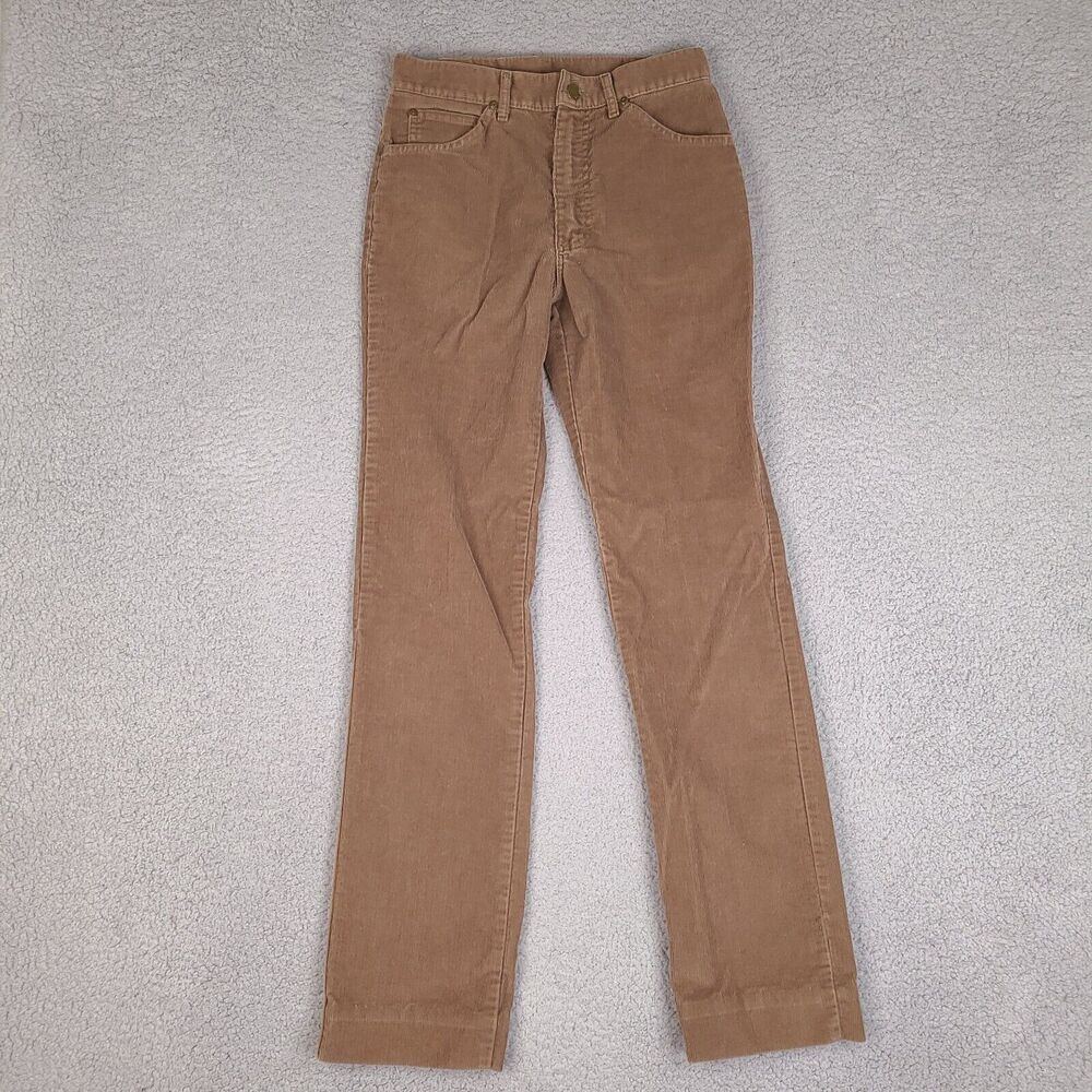 Vintage Lee Corduroy Pants Mens 27x31 Brown‎ Riders Made in USA Straight Fit